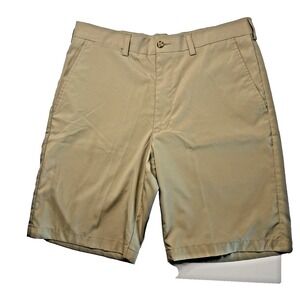 PGA Tour Khaki Flat-Front Men's 9 1/2" Shorts Size 32